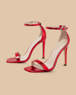 Stylish Square Open Toe Ankle Strap Stiletto Heels for Women - Image 3