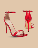 Stylish Square Open Toe Ankle Strap Stiletto Heels for Women - Image 2