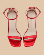 Stylish Square Open Toe Ankle Strap Stiletto Heels for Women - Image 4