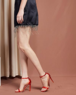 Stylish Square Open Toe Ankle Strap Stiletto Heels for Women - Image 5