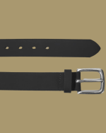 Durable Men’s Belt Full Grain Leather Casual  Black Belt Black 1Pc. - Image 2