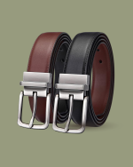 Men’s Reversible Leather Belt – Adjustable Cut-to-Fit (1.25”) | 2-in-1