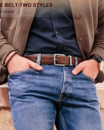 Men’s Reversible Leather Belt – Adjustable Cut-to-Fit (1.25”) | 2-in-1 - Image 2