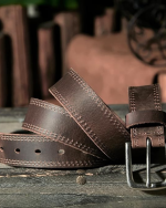 Men’s Belt Full Grain Leather Casual – Handmade with Gift Box 1Pc. - Image 3