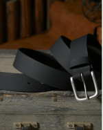 Durable Men’s Belt Full Grain Leather Casual  Black Belt Black 1Pc. - Image 4
